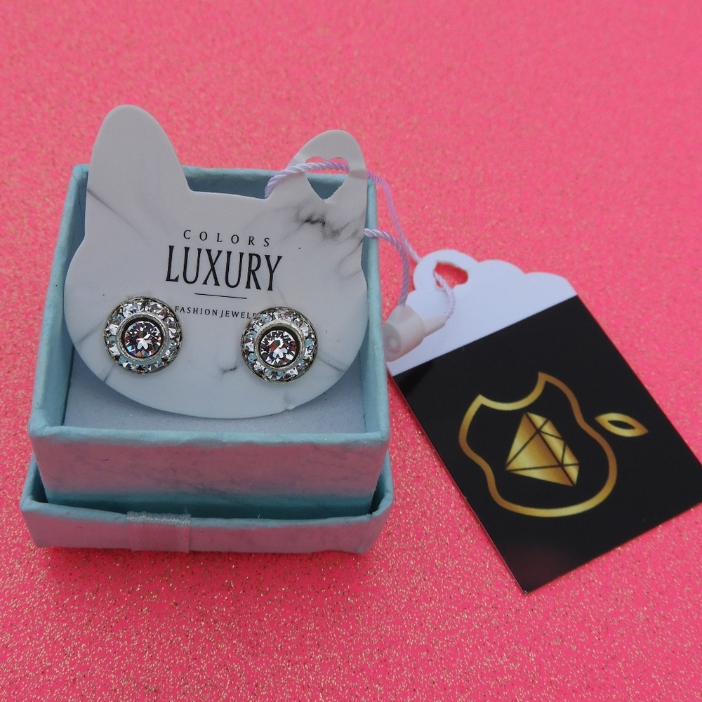 Swarovski Clear Rhinestone Earrings Hypoallergenic